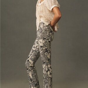Floral Patterned Pants with Cream Lace Top